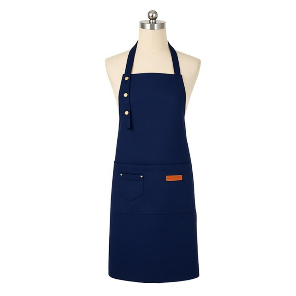 Anna-Kaci Kitchen Apron Polyester Adjustable Neck Apron with Pocket for Cooking Baking Work Use