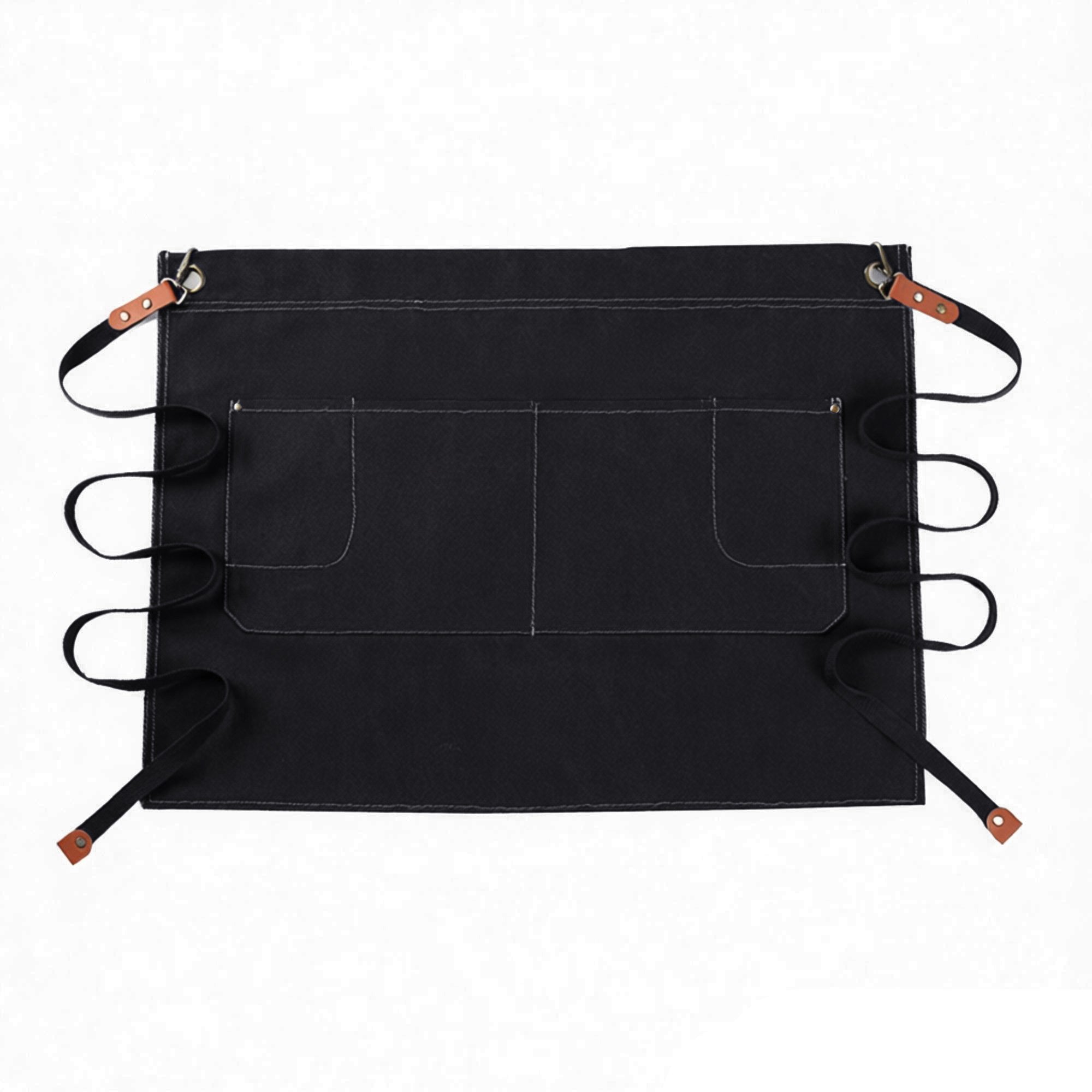 Anna-Kaci Waist Apron Cotton Work Apron with Multi Pocket Utility Design Adjustable Tie for Cooking Server