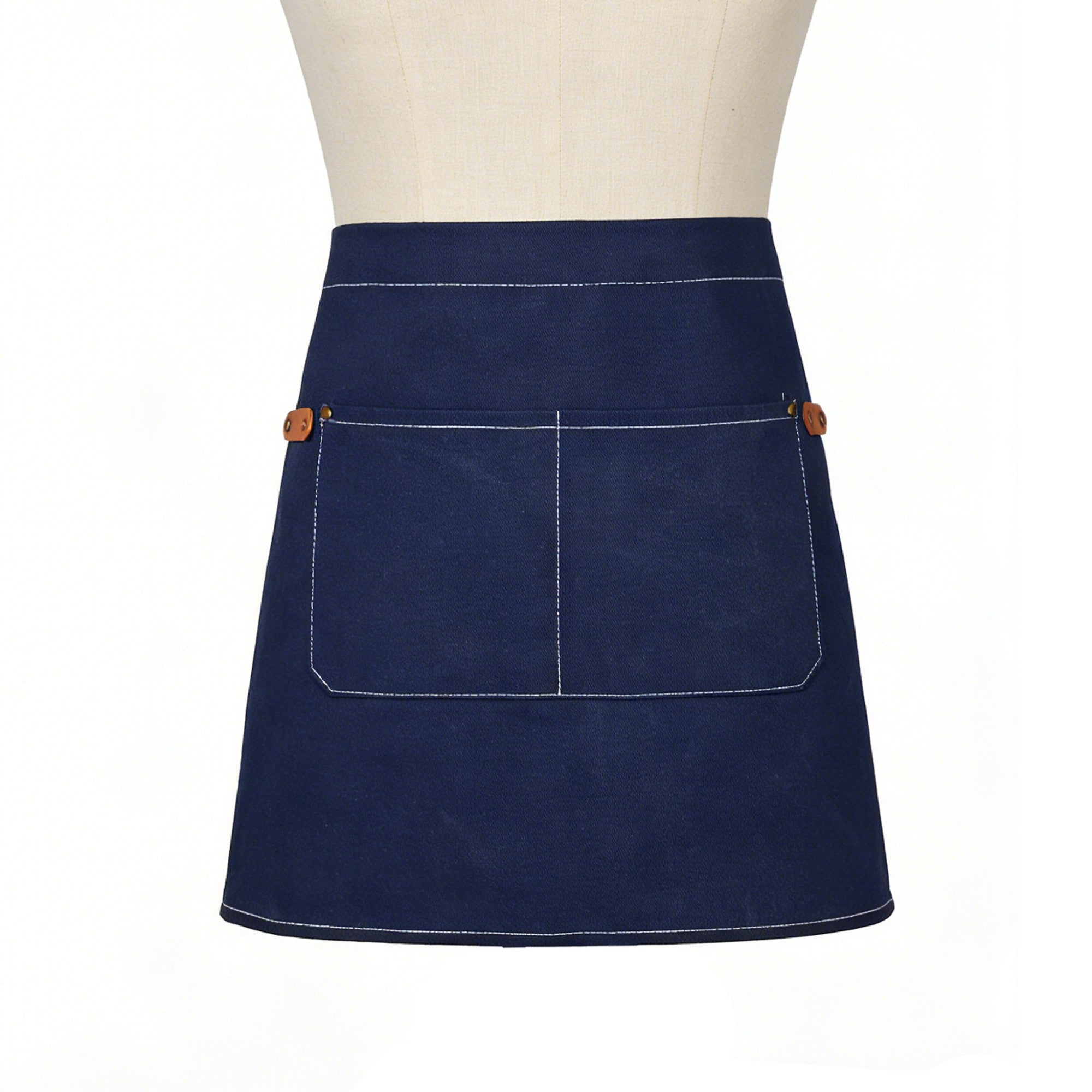 Anna-Kaci Waist Apron Cotton Work Apron with Multi Pocket Utility Design Adjustable Tie for Cooking Server