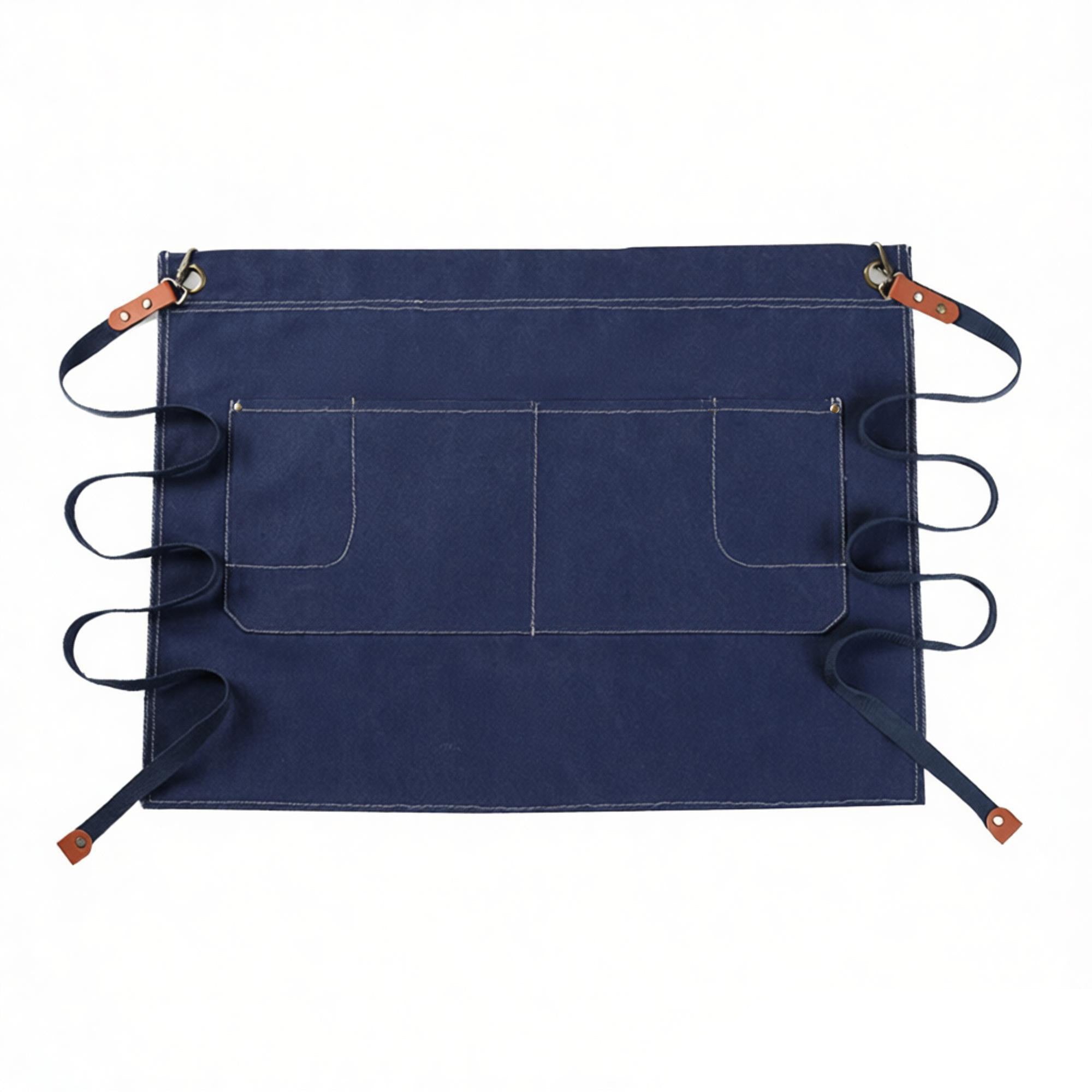Anna-Kaci Waist Apron Cotton Work Apron with Multi Pocket Utility Design Adjustable Tie for Cooking Server