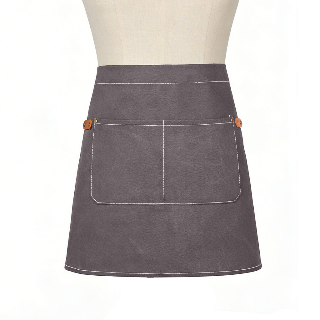 Anna-Kaci Waist Apron Cotton Work Apron with Multi Pocket Utility Design Adjustable Tie for Cooking Server