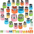 Anna-Kaci 47-Piece Fruit Cutter Set Stainless Steel Food Shape Molds with Animal Picks and Cleaning Brush
