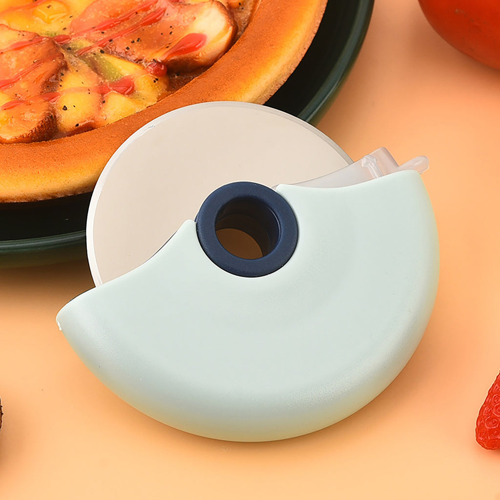 Anna-Kaci Pizza Cutter Wheel with Protective Cover Compact Handheld Rolling Blade Kitchen Cutting Tool