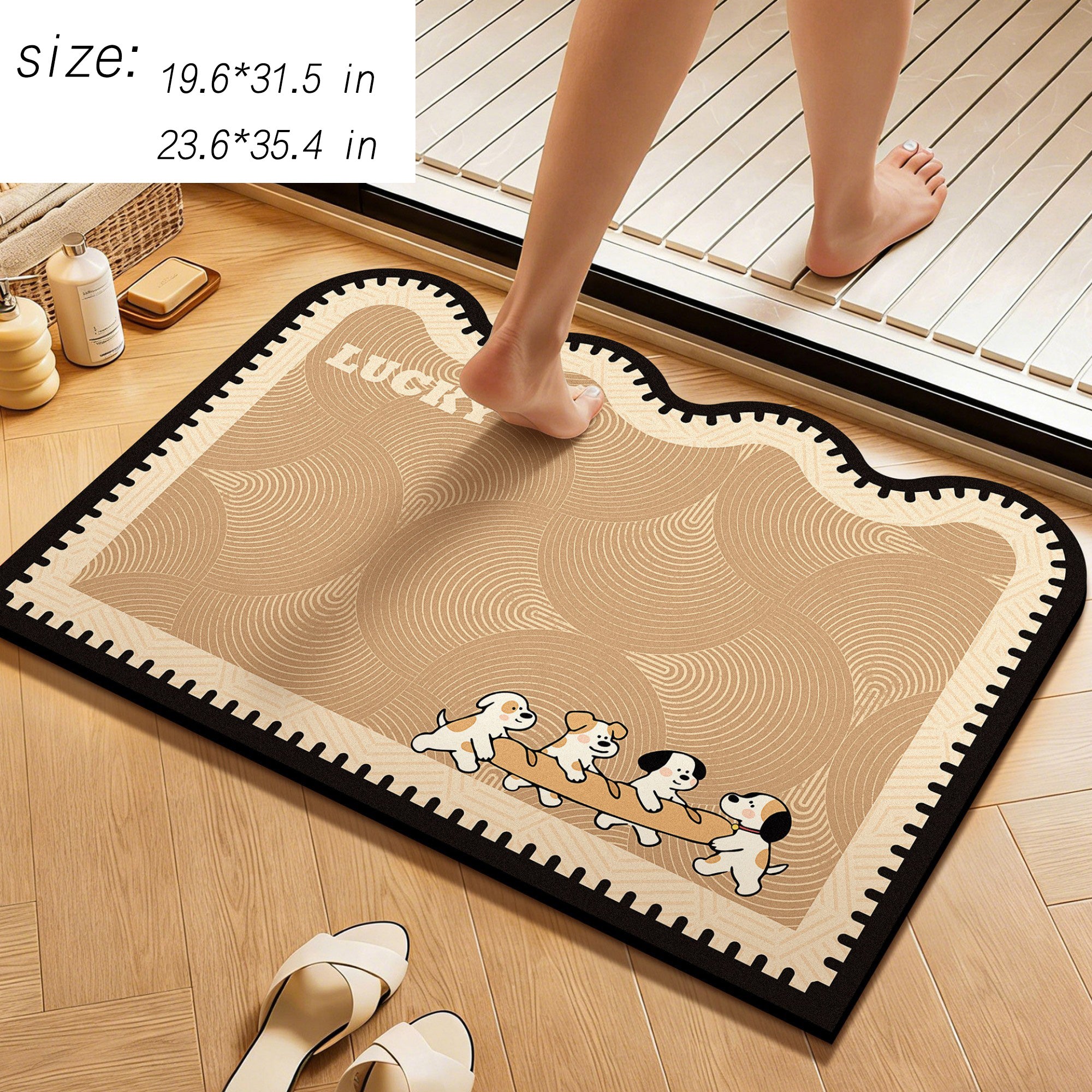 Anna-Kaci Diatomite Bath Mat Soft Suede Surface Quick Dry Absorbent Bathroom Floor Mat