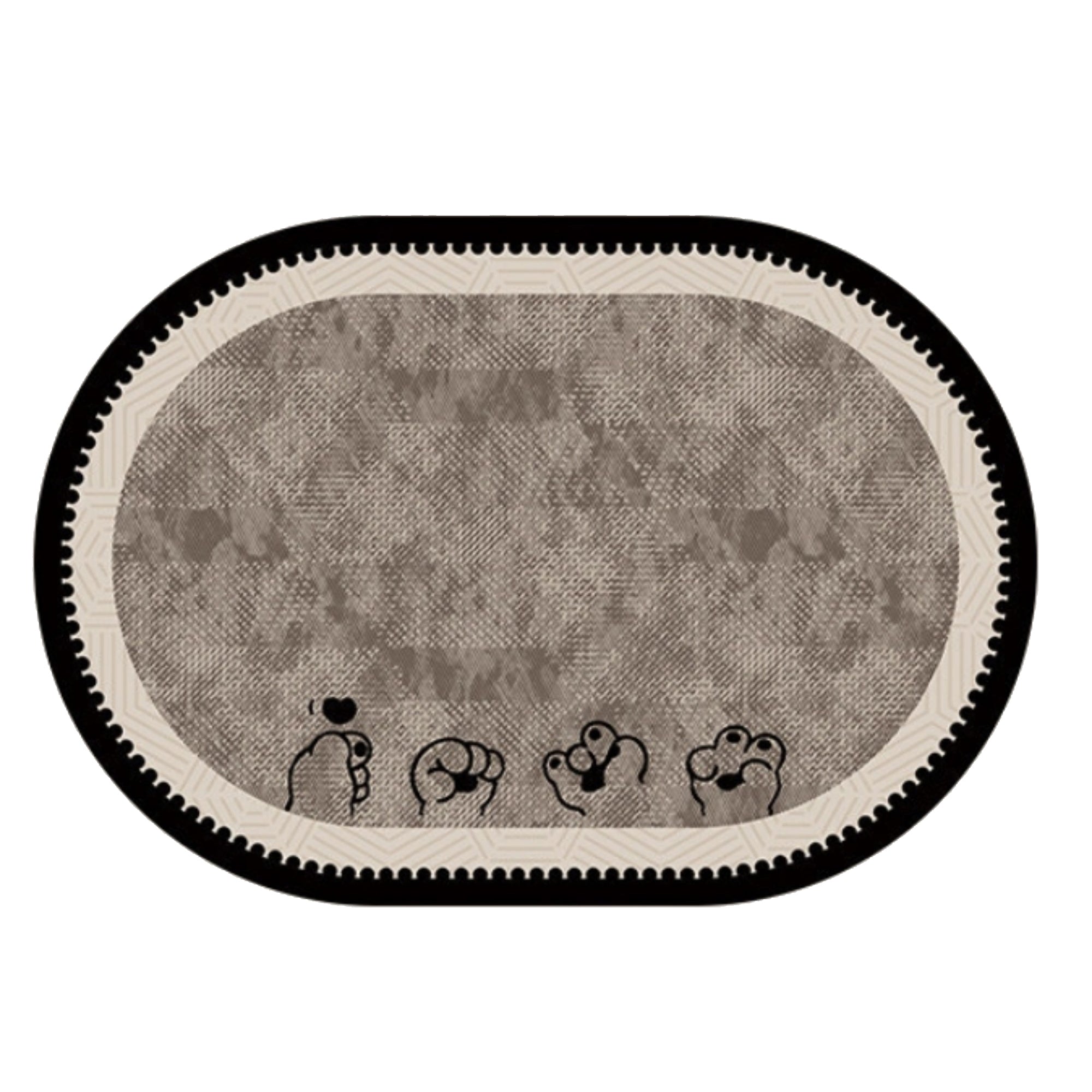 Anna-Kaci Oval Diatomite Bath Mat Soft Suede Surface Quick Dry Cute Cartoon Bathroom Floor Mat
