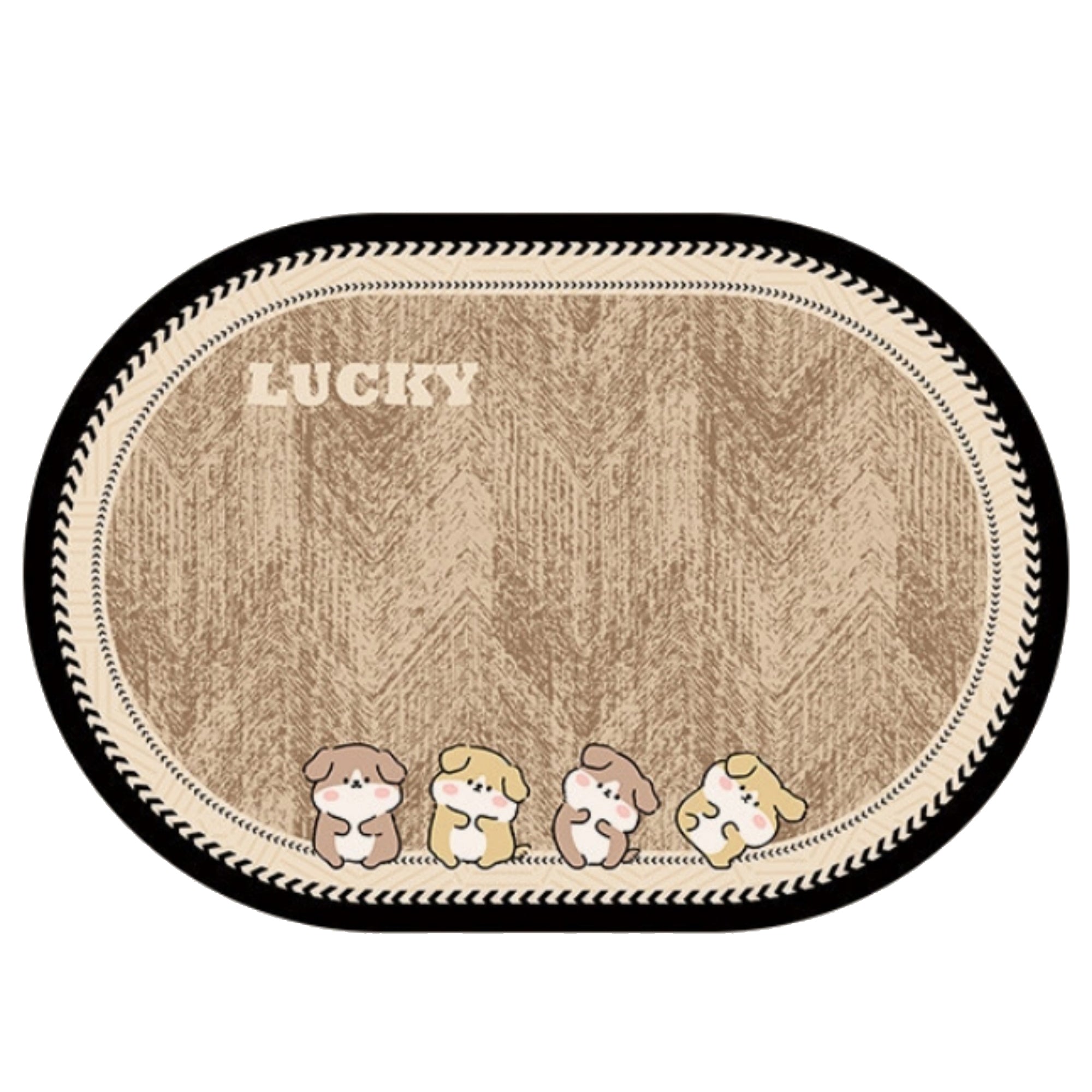 Anna-Kaci Oval Diatomite Bath Mat Soft Suede Surface Quick Dry Cute Cartoon Bathroom Floor Mat