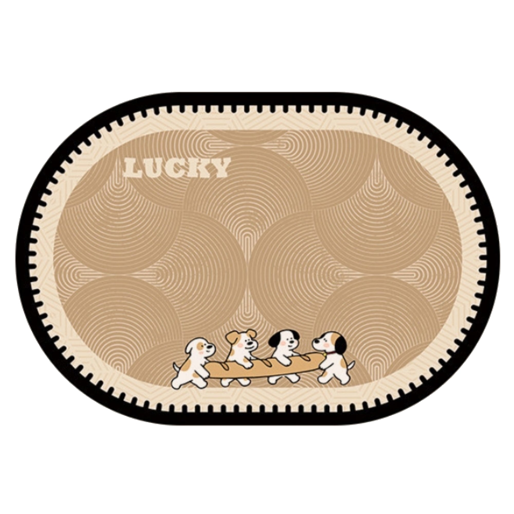 Anna-Kaci Oval Diatomite Bath Mat Soft Suede Surface Quick Dry Cute Cartoon Bathroom Floor Mat