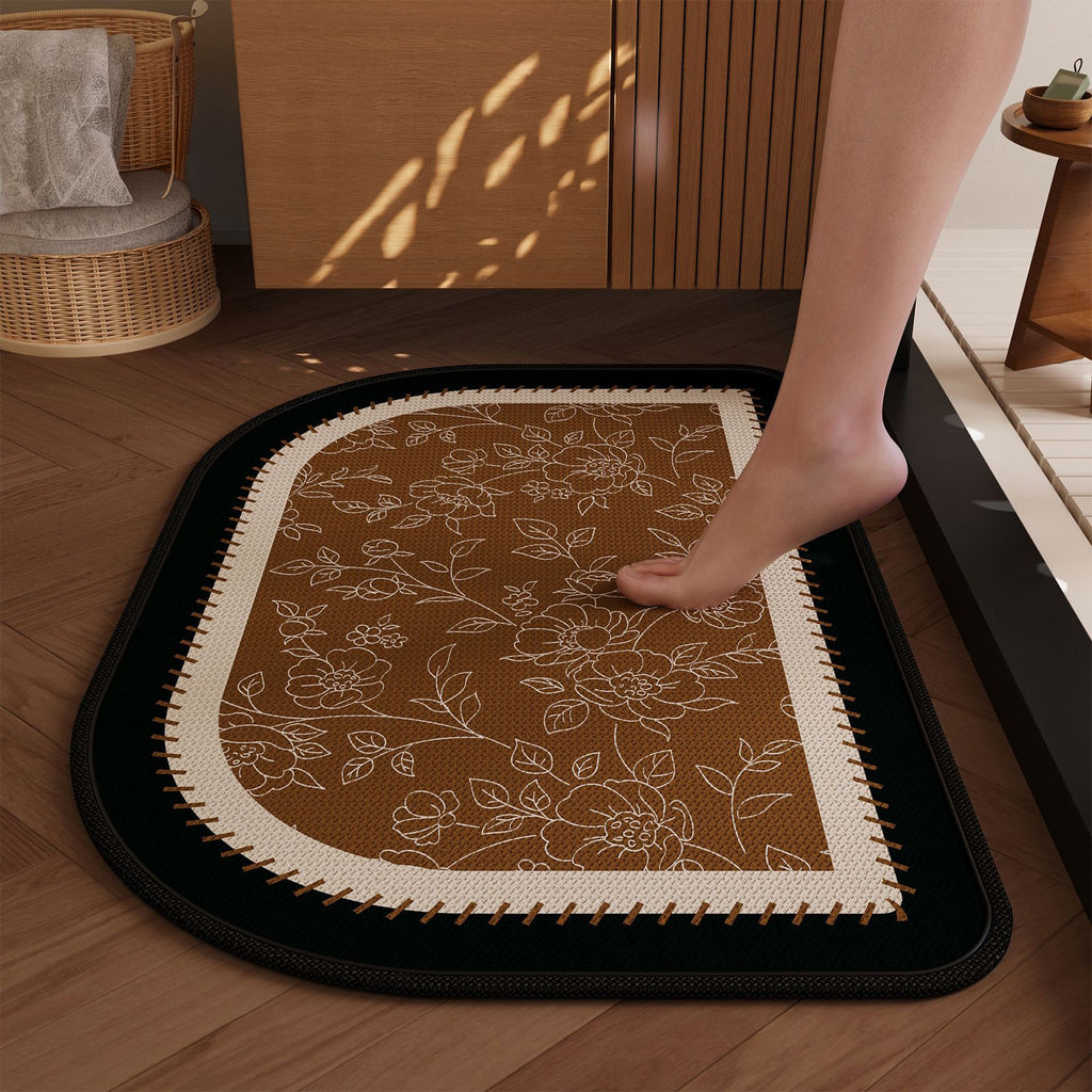 Anna-Kaci Diatomite Bath Mat Soft Suede Surface Quick Dry Minimalist Bathroom Floor Mat