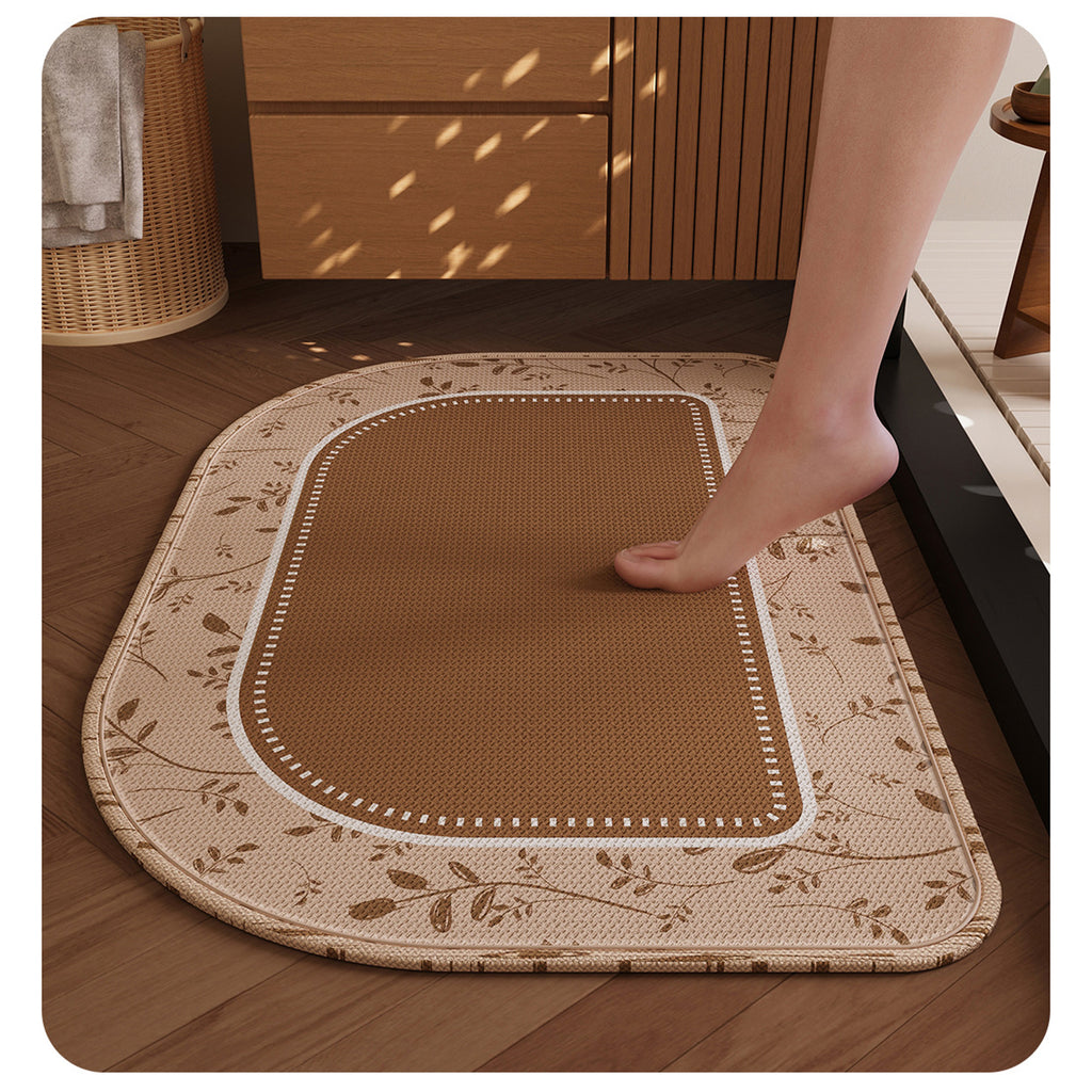 Anna-Kaci Diatomite Bath Mat Soft Suede Surface Quick Dry Minimalist Bathroom Floor Mat