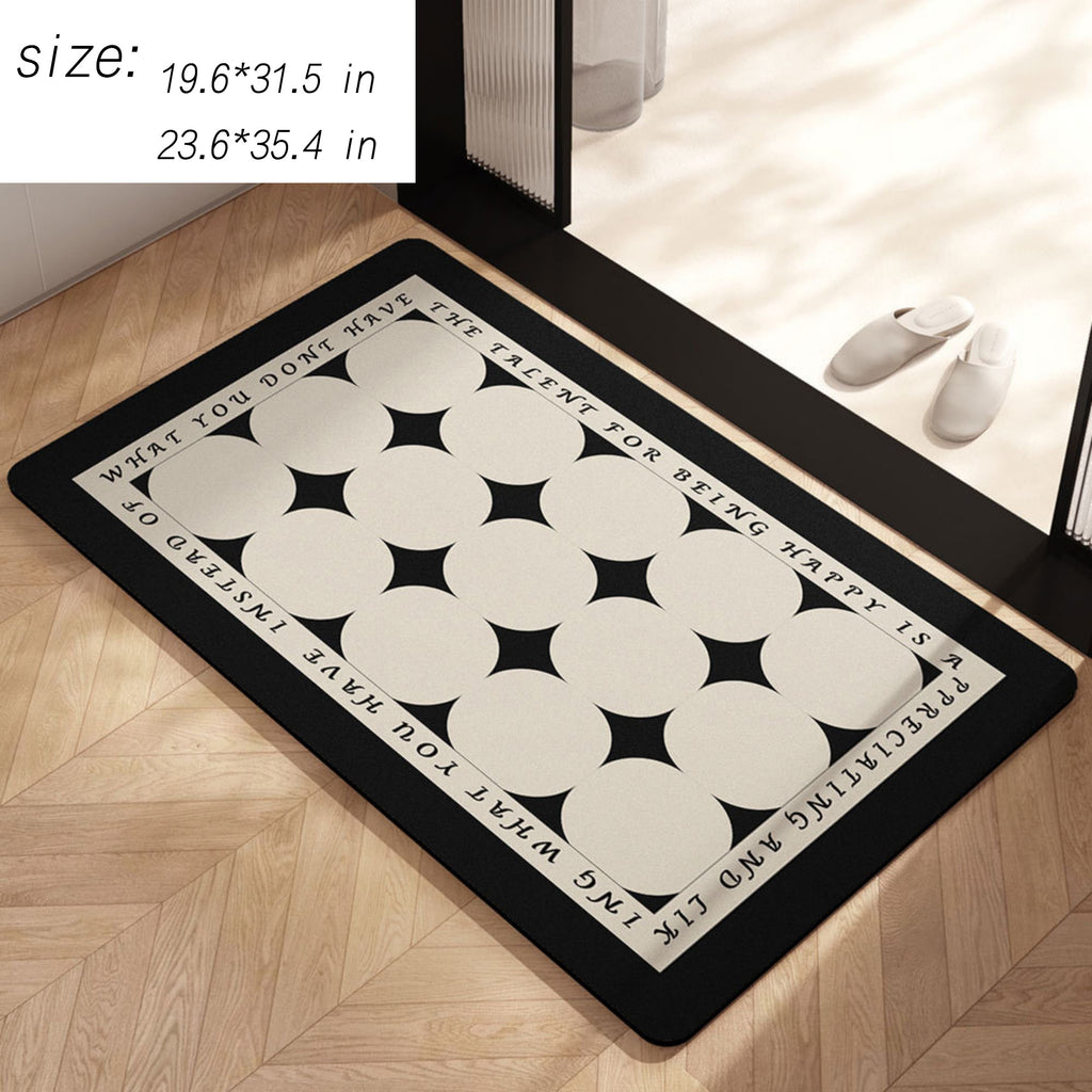 Anna-Kaci Rectangular Diatomite Bath Mat Soft Suede Surface Bathroom Floor Mat