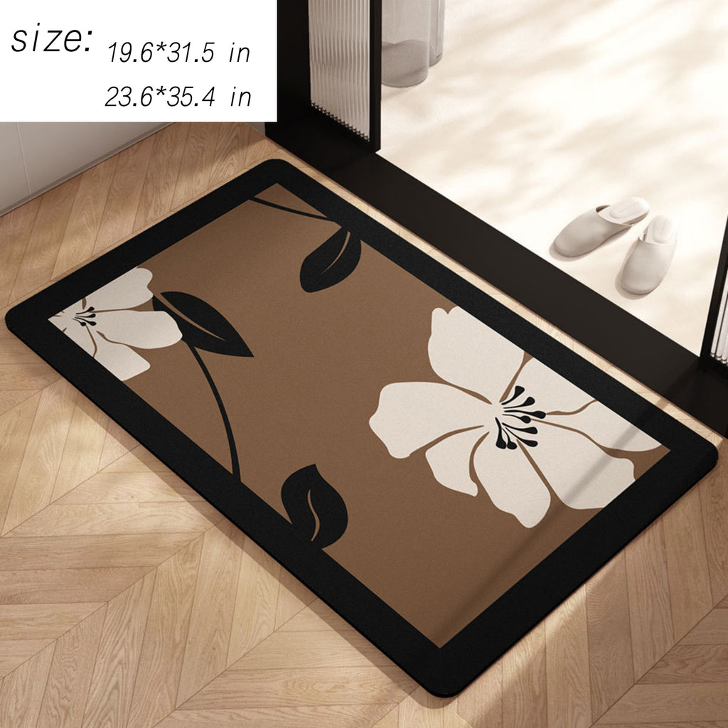 Anna-Kaci Rectangular Diatomite Bath Mat Soft Suede Surface Bathroom Floor Mat