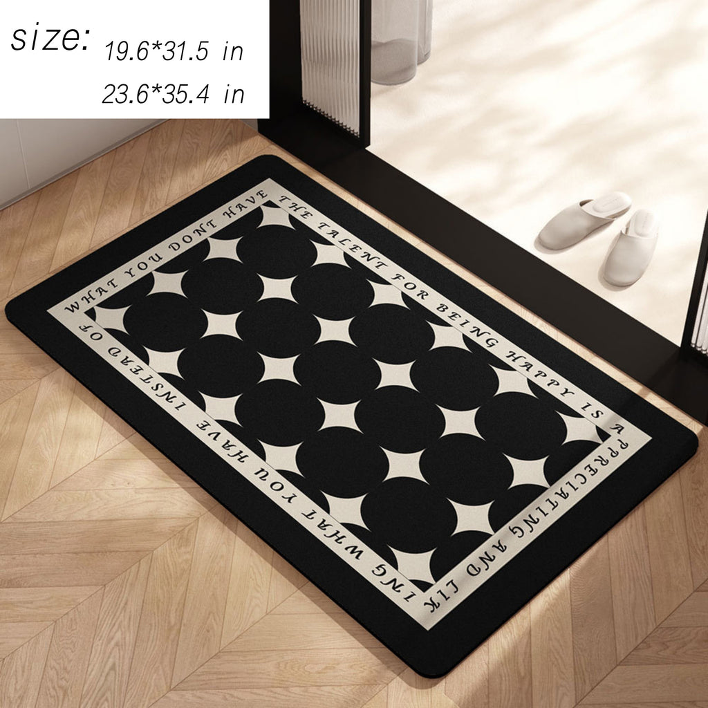 Anna-Kaci Rectangular Diatomite Bath Mat Soft Suede Surface Bathroom Floor Mat