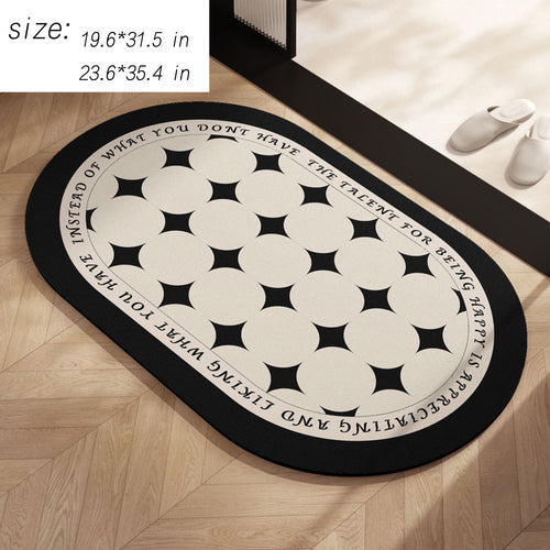 Anna-Kaci Absorbent Bathroom Floor Mat Non Slip Quick Dry Bath Rug Soft Diatom Mud Entryway Mat