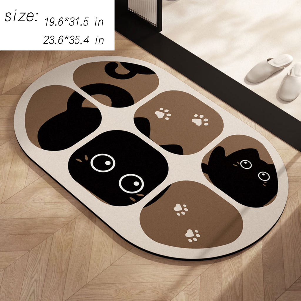 Anna-Kaci Absorbent Bathroom Floor Mat Non Slip Quick Dry Bath Rug Soft Diatom Mud Entryway Mat