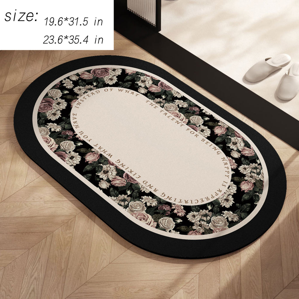 Anna-Kaci Absorbent Bathroom Floor Mat Non Slip Quick Dry Bath Rug Soft Diatom Mud Entryway Mat