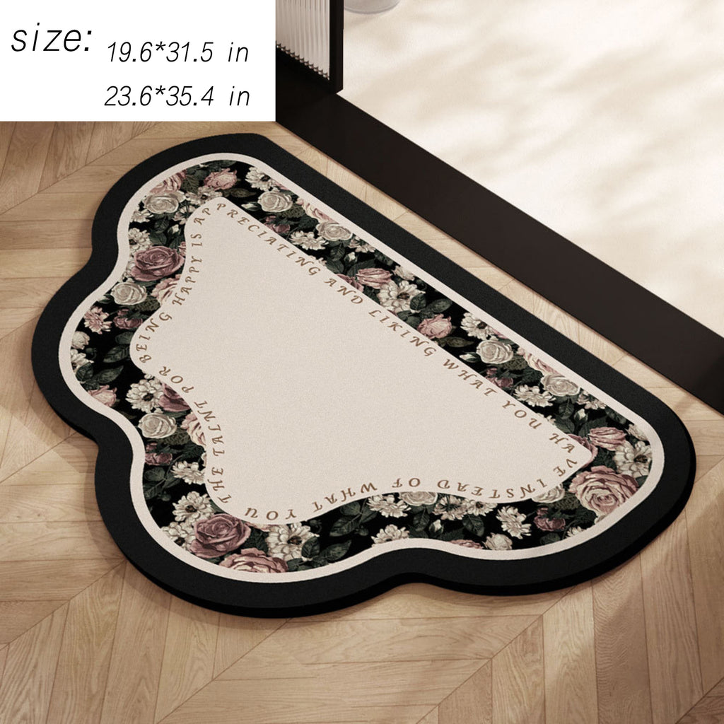 Anna-Kaci Irregular Shape Bathroom Floor Mat Non Slip Quick Dry Absorbent Bath Rug Soft Diatom Mud Mat