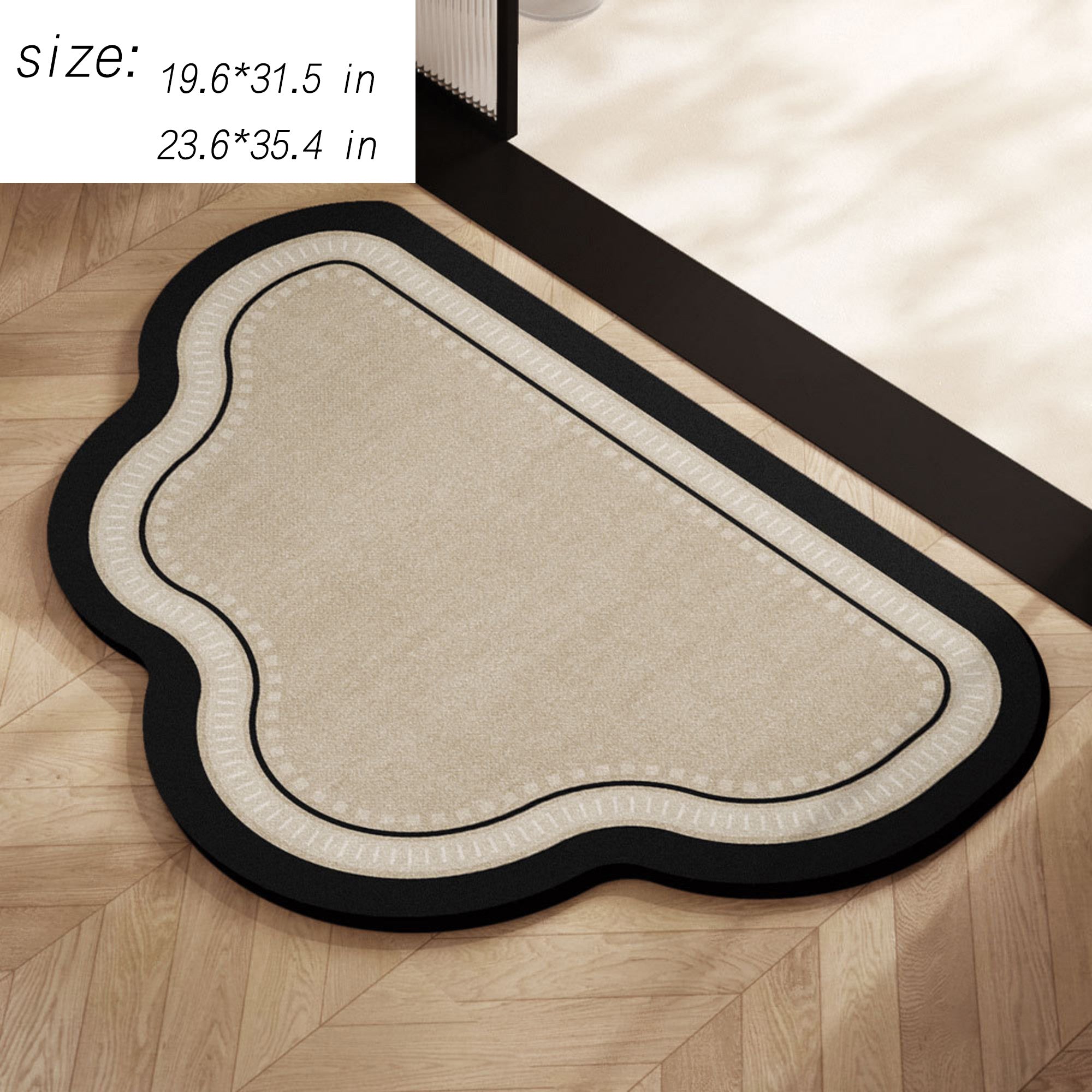 Anna-Kaci Irregular Shape Bathroom Floor Mat Non Slip Quick Dry Absorbent Bath Rug Soft Diatom Mud Mat
