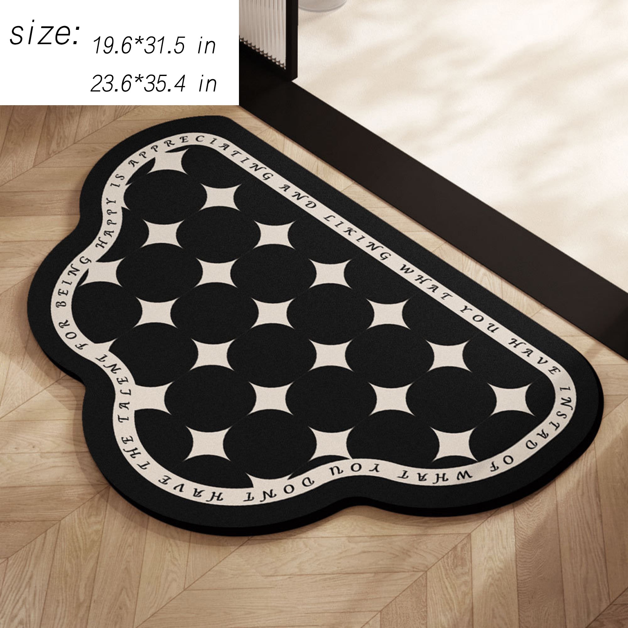 Anna-Kaci Irregular Shape Bathroom Floor Mat Non Slip Quick Dry Absorbent Bath Rug Soft Diatom Mud Mat