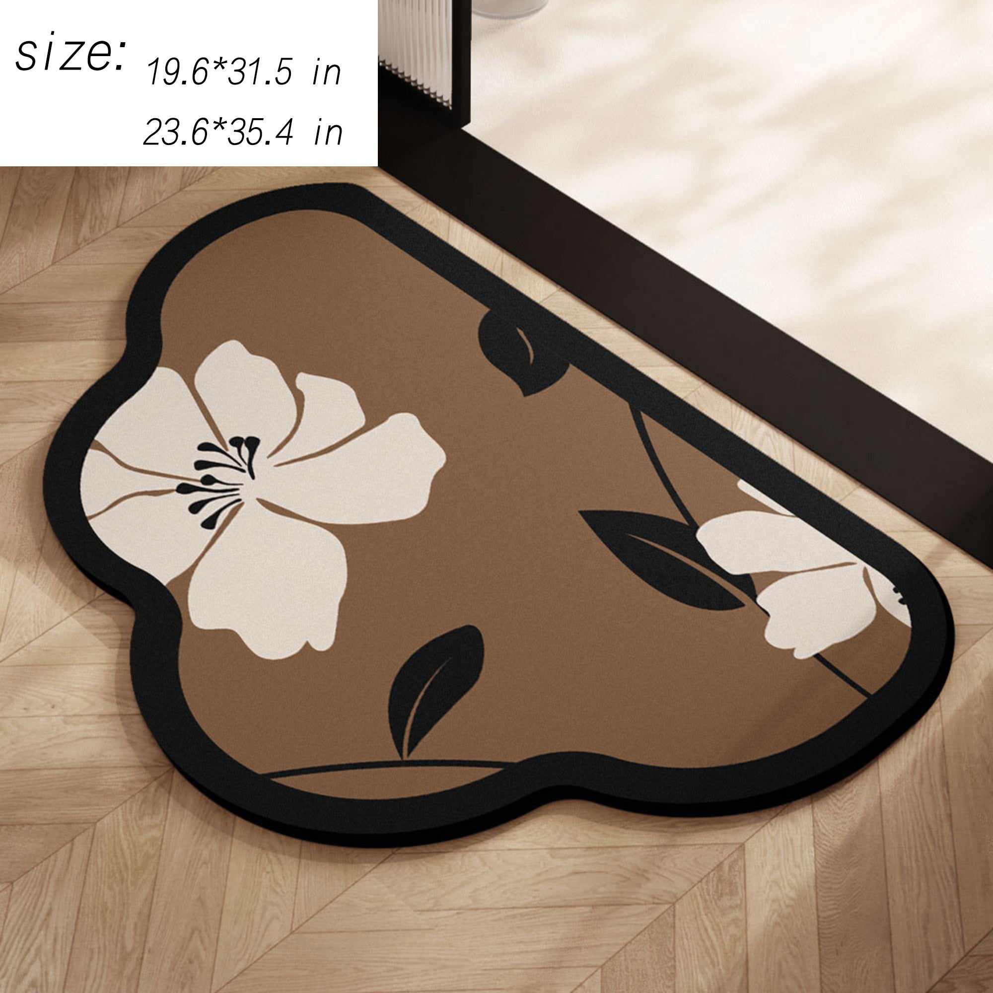 Anna-Kaci Irregular Shape Bathroom Floor Mat Non Slip Quick Dry Absorbent Bath Rug Soft Diatom Mud Mat