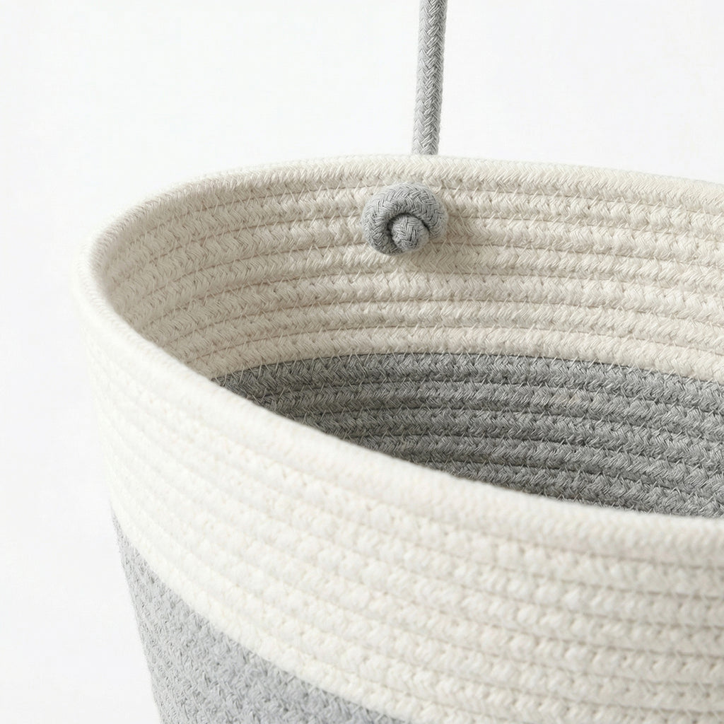 Anna-Kaci 3 Tier Hanging Storage Basket Cotton Rope Wall Organizer Tassel Decorative Storage