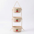 Anna-Kaci 3 Tier Hanging Wall Storage Basket Organizer Decorative Vertical Storage for Bedroom Kitchen