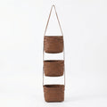 Anna-Kaci 3 Tier Hanging Wall Storage Basket Organizer Woven Style Vertical Storage for Bathroom Entryway