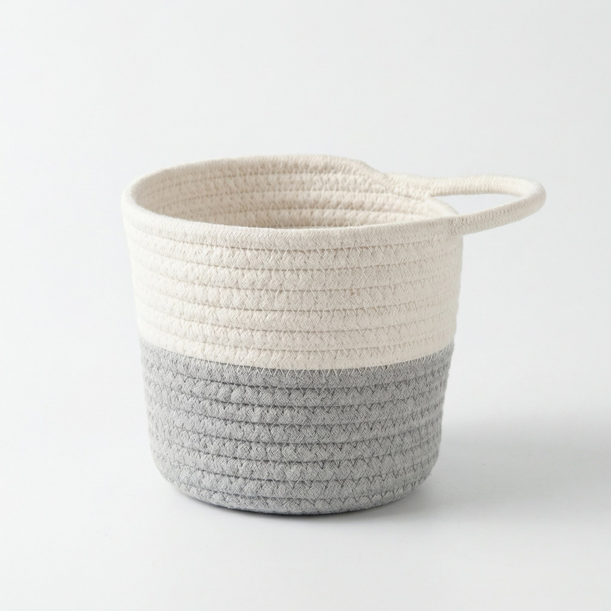 Anna-Kaci Small Hanging Storage Basket with Handle Woven Style Organizer for Bathroom Bedroom Entryway