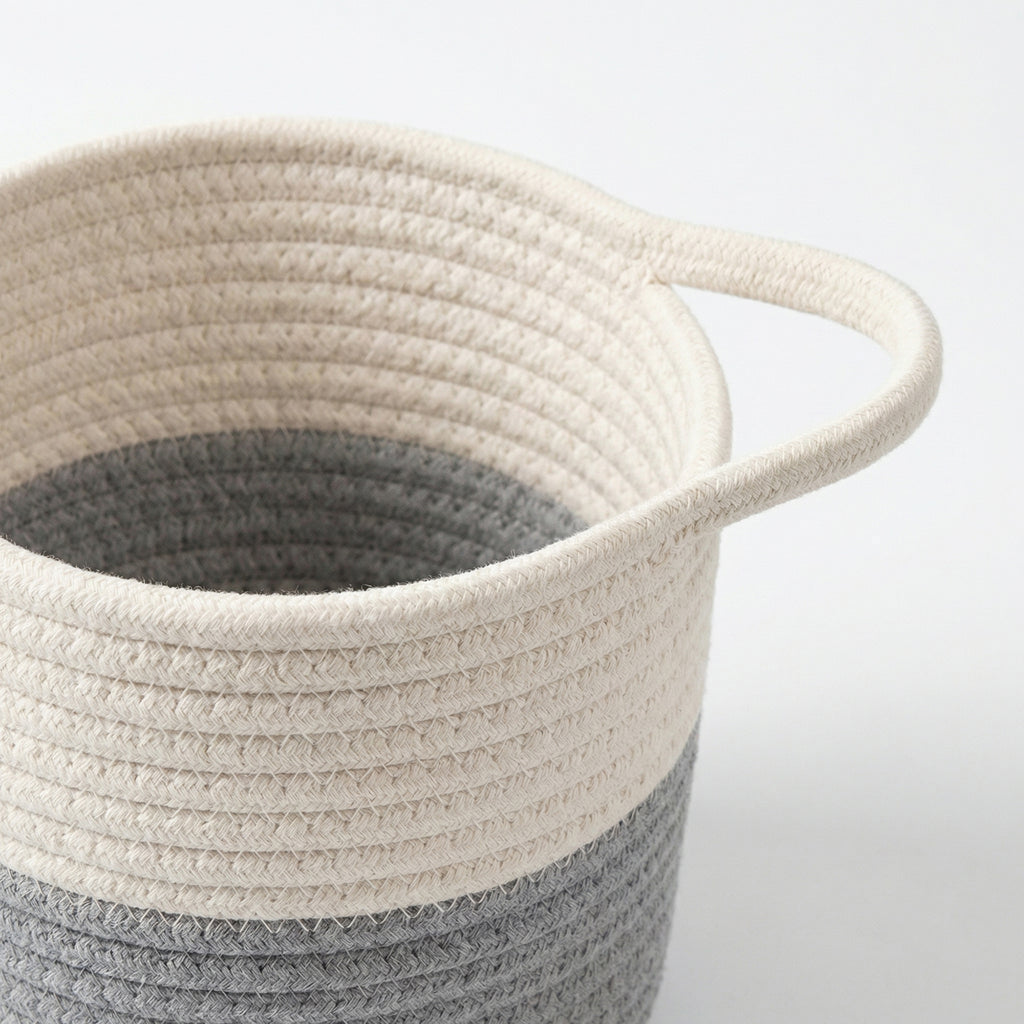 Anna-Kaci Small Hanging Storage Basket with Handle Woven Style Organizer for Bathroom Bedroom Entryway