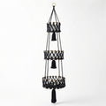 Anna-Kaci Three Tier Hanging Storage Organizer Macrame Style Basket for Plants Bathroom Kitchen Bedroom