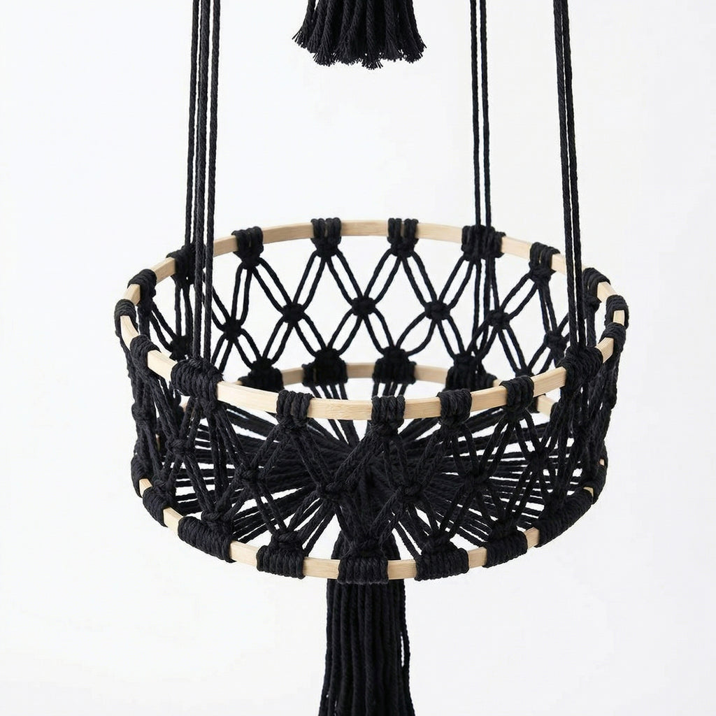 Anna-Kaci Three Tier Hanging Storage Organizer Macrame Style Basket for Plants Bathroom Kitchen Bedroom