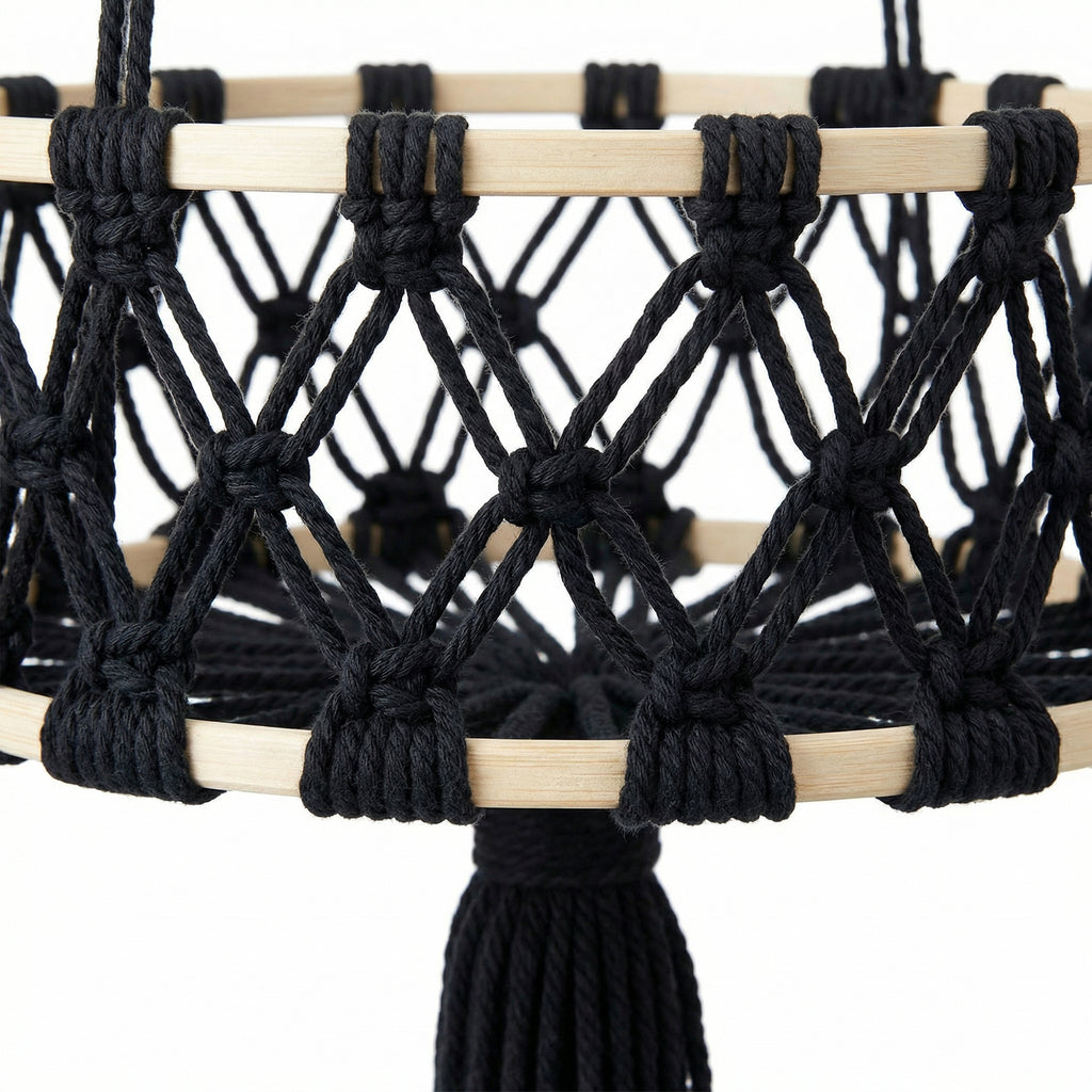 Anna-Kaci Three Tier Hanging Storage Organizer Macrame Style Basket for Plants Bathroom Kitchen Bedroom