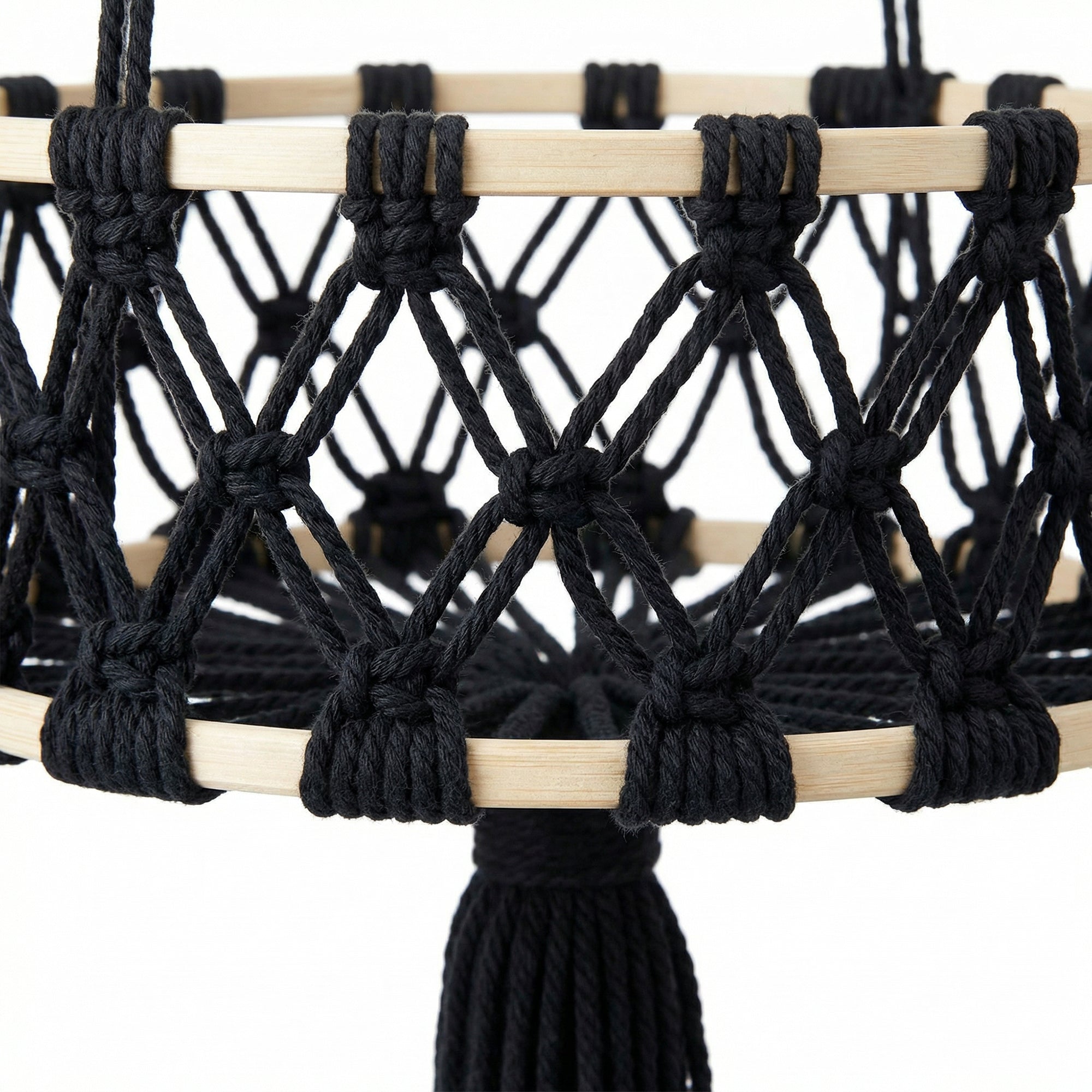 Anna-Kaci Three Tier Hanging Storage Organizer Macrame Style Basket for Plants Bathroom Kitchen Bedroom