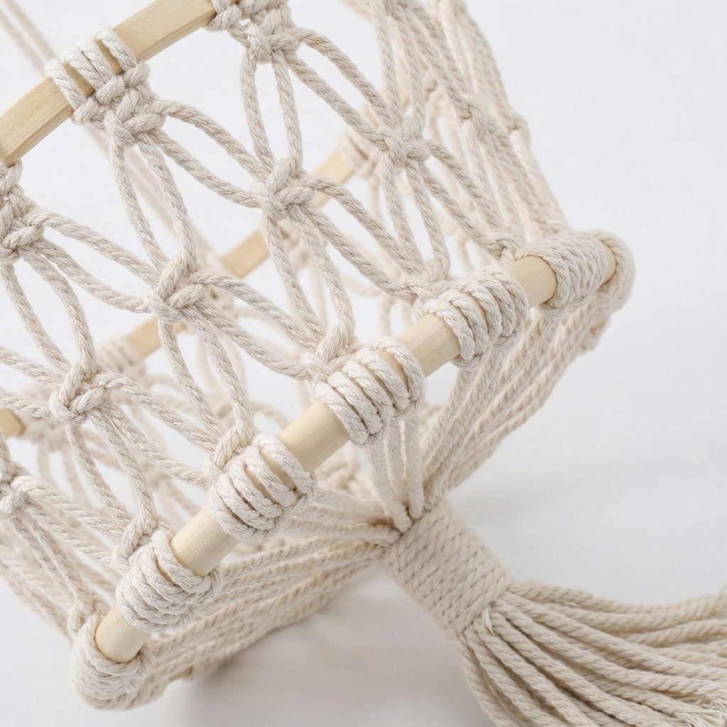 Anna-Kaci Three Tier Hanging Storage Organizer Macrame Style Basket for Plants Bathroom Kitchen Bedroom