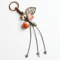 Anna-Kaci Women's Strawberry Charm Keychain with Beaded Tassel Accent Decorative Bag Charm Accessory