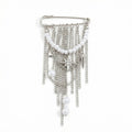 Anna-Kaci Women's Safety Pin Brooch Chain Fringe Tassel Pearl Bead Detail Star Charm Design