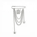 Anna-Kaci Women's Safety Pin Brooch Chain Tassel Butterfly Charm Rose Pendant Statement Design