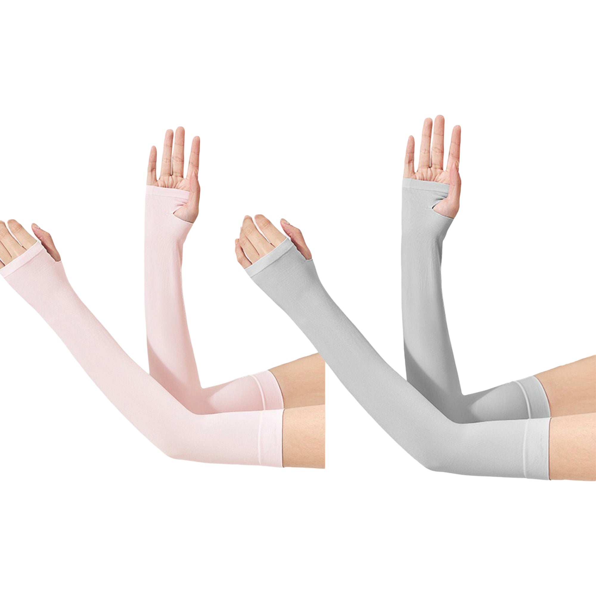 Anna-Kaci Womens UV Protection Arm Sleeves 2 Pair Set Breathable Sun Sleeves for Outdoor Activities