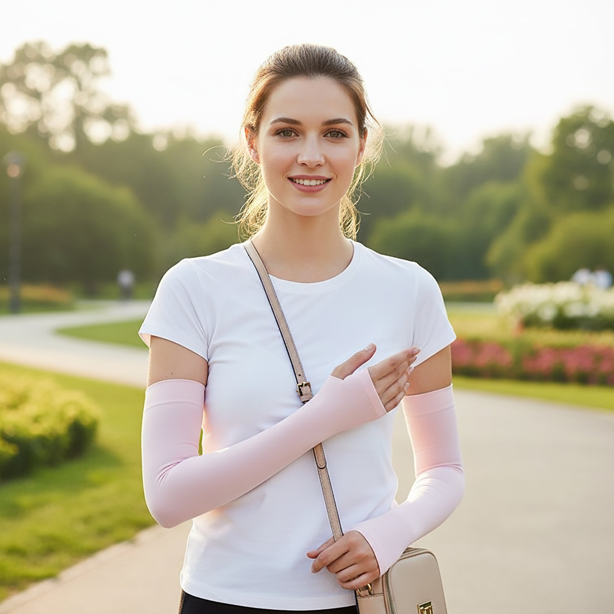 Anna-Kaci Womens UV Protection Arm Sleeves 2 Pair Set Breathable Sun Sleeves for Outdoor Activities