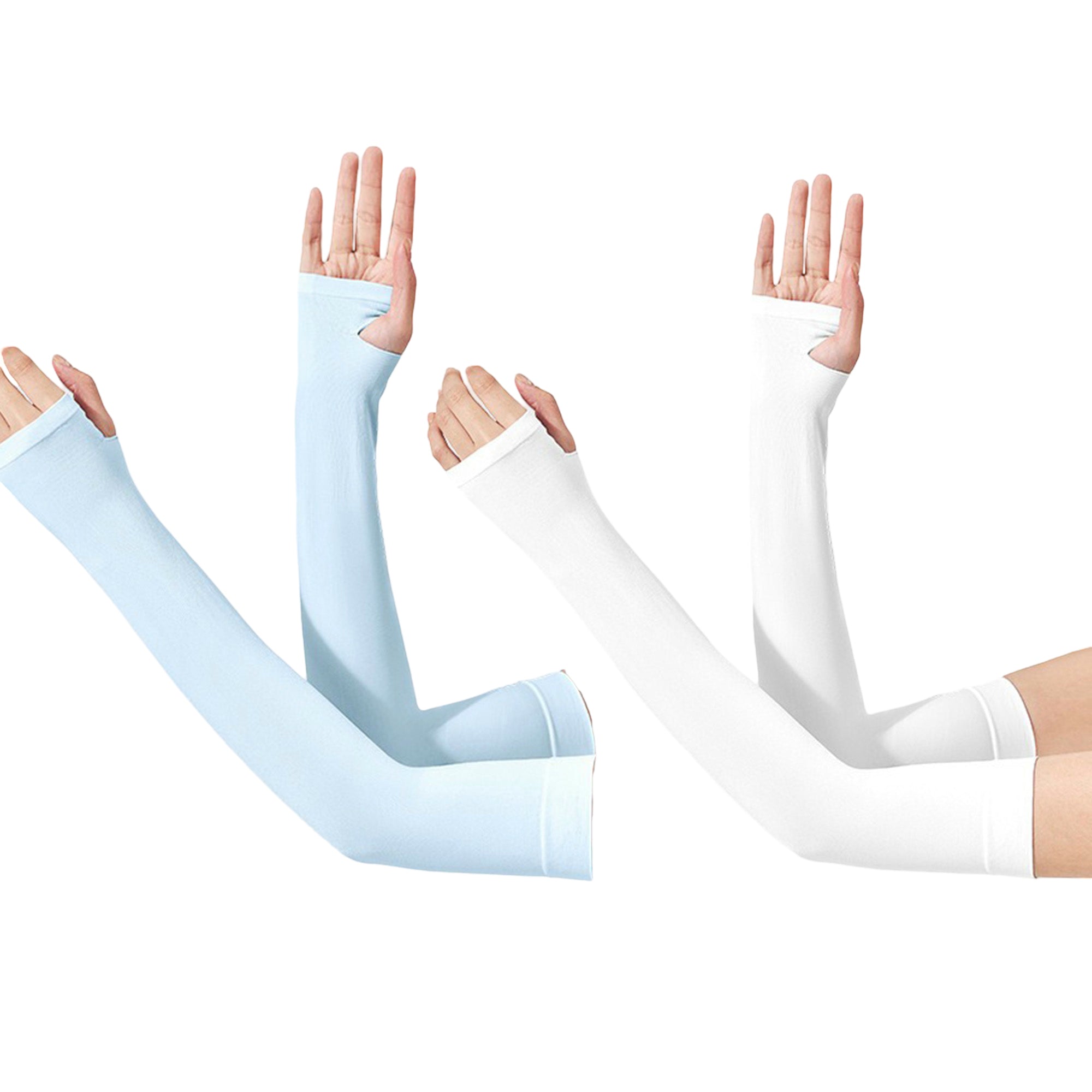 Anna-Kaci Womens UV Protection Arm Sleeves 2 Pair Set Breathable Sun Sleeves for Outdoor Activities