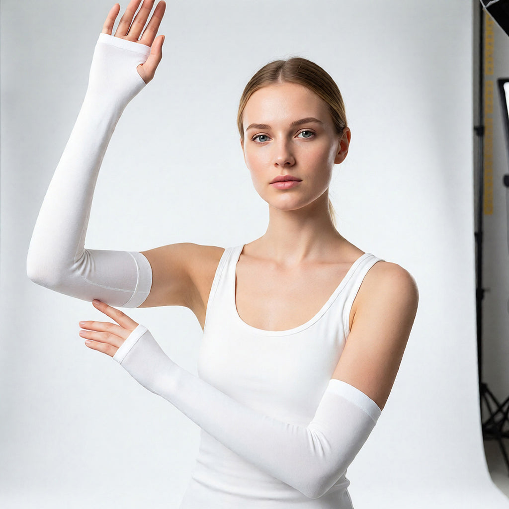 Anna-Kaci Womens UV Protection Arm Sleeves 2 Pair Set Breathable Sun Sleeves for Outdoor Activities