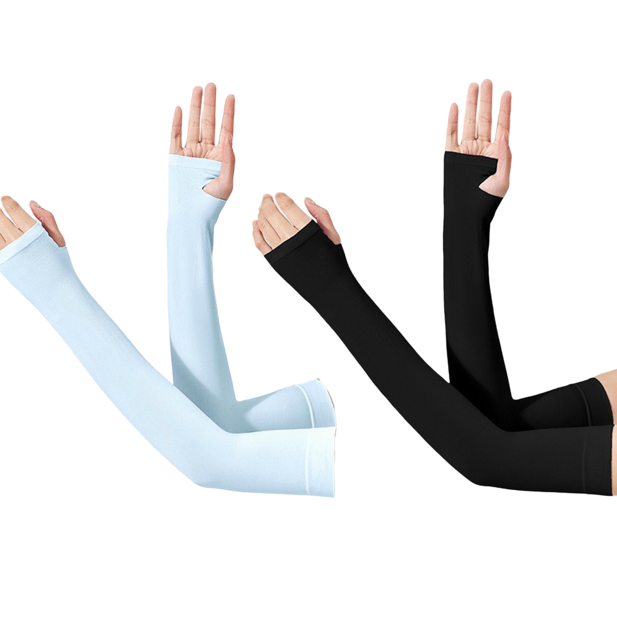 Anna-Kaci Womens UV Protection Arm Sleeves 2 Pair Set Breathable Sun Sleeves for Outdoor Activities