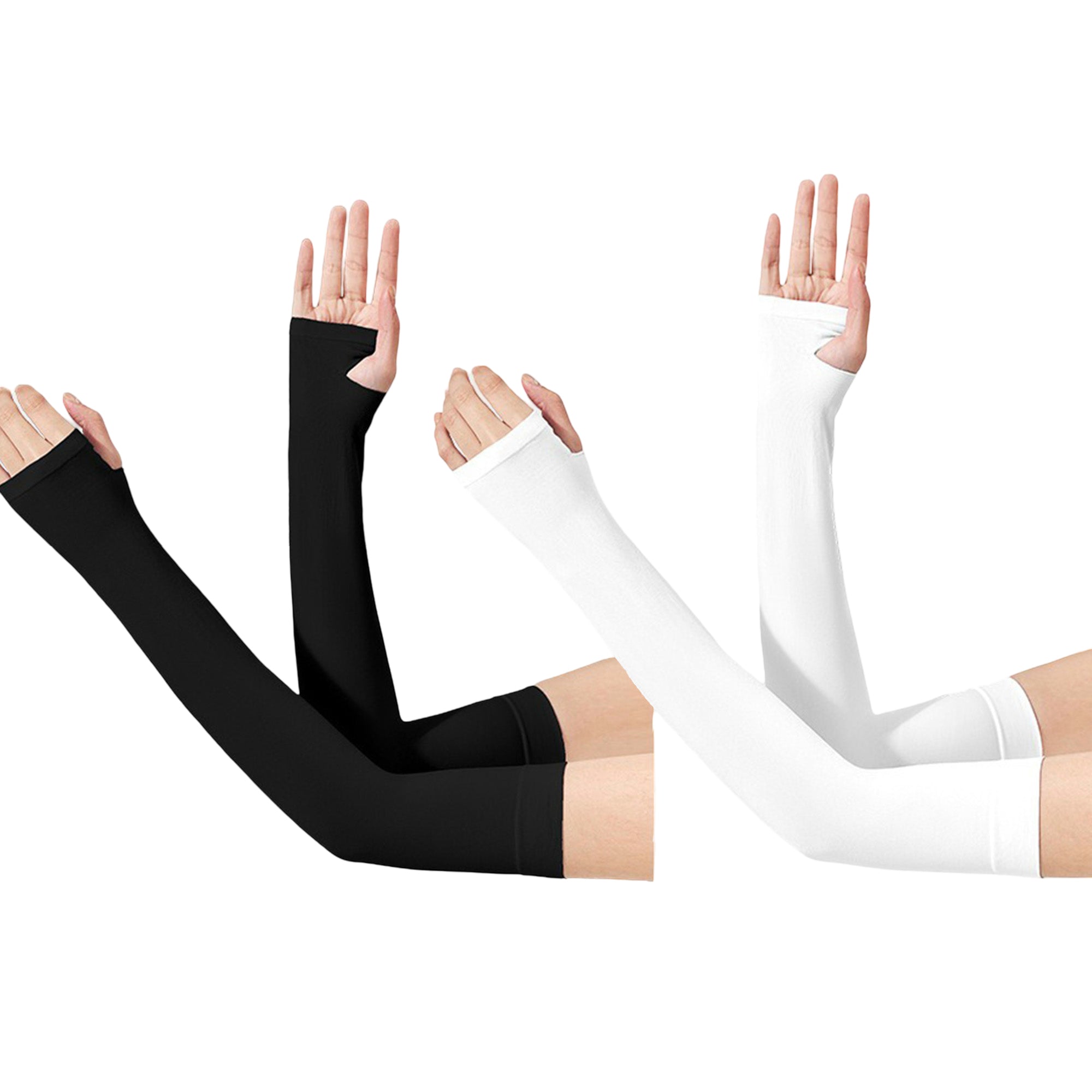 Anna-Kaci Womens UV Protection Arm Sleeves 2 Pair Set Breathable Sun Sleeves for Outdoor Activities