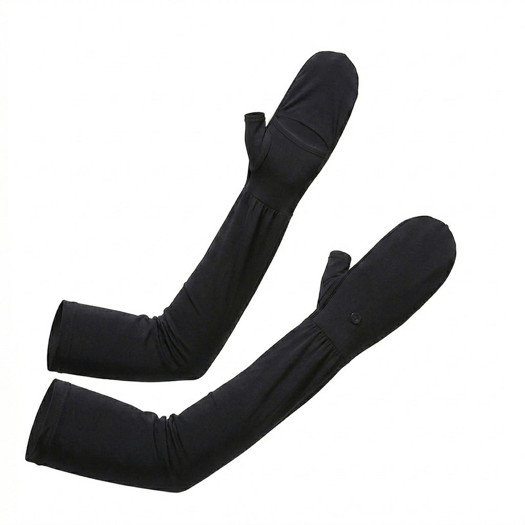 Anna-Kaci UV Protection Arm Sleeves with Thumb Holes Adjustable Cuff Cooling Sun Sleeves for Outdoor Use