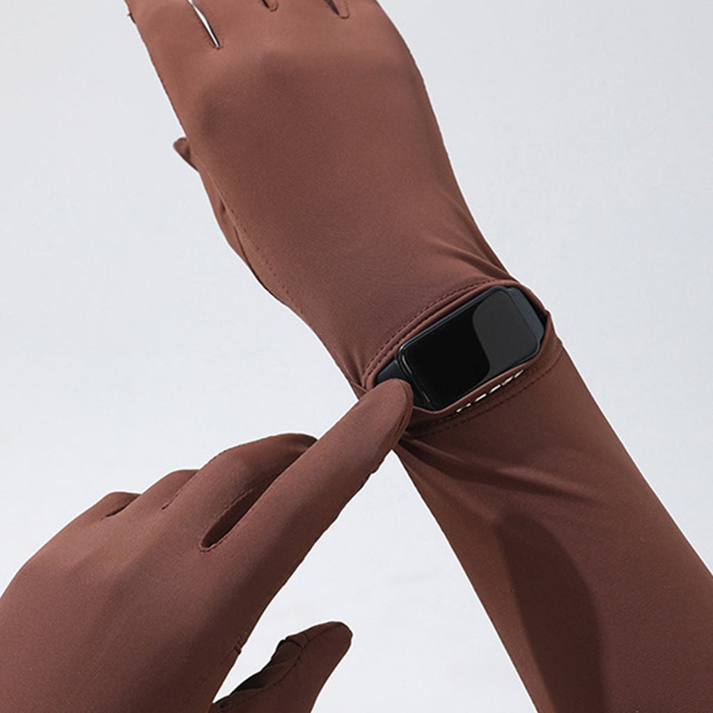 Anna-Kaci Womens Arm Sleeves with Gloves Adjustable Cuff Breathable Cooling Sun Sleeves for Outdoor Use