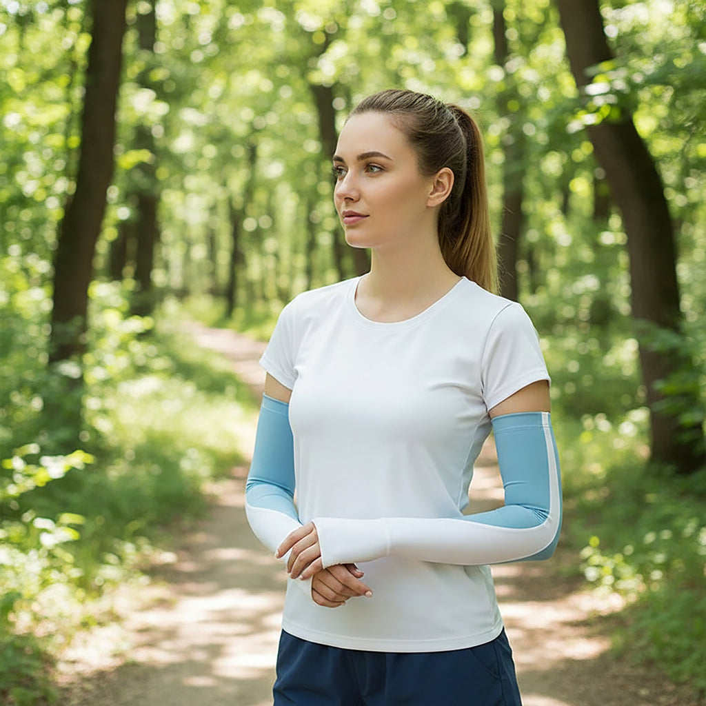 Anna-Kaci Womens Arm Sleeves Lightweight Stretch Cooling Sun Sleeves for Outdoor Driving Running Cycling