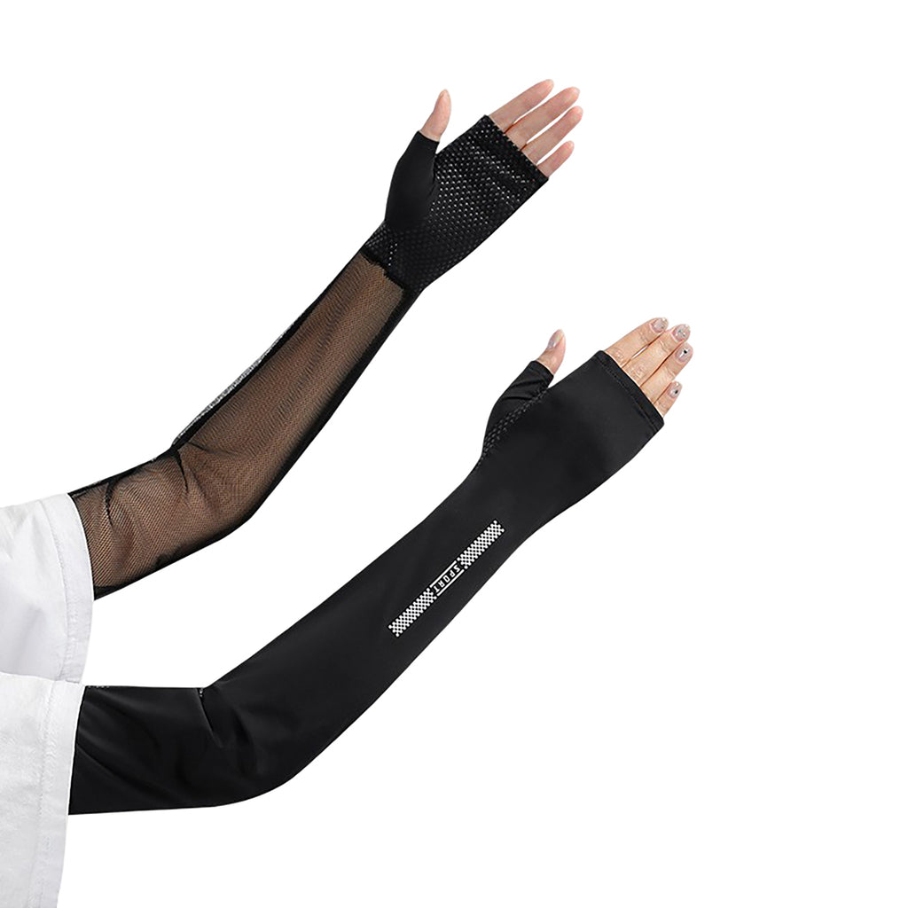 Anna-Kaci Womens Arm Sleeves Mesh Breathable Lightweight Cooling Sun Sleeves for Driving Running Cycling
