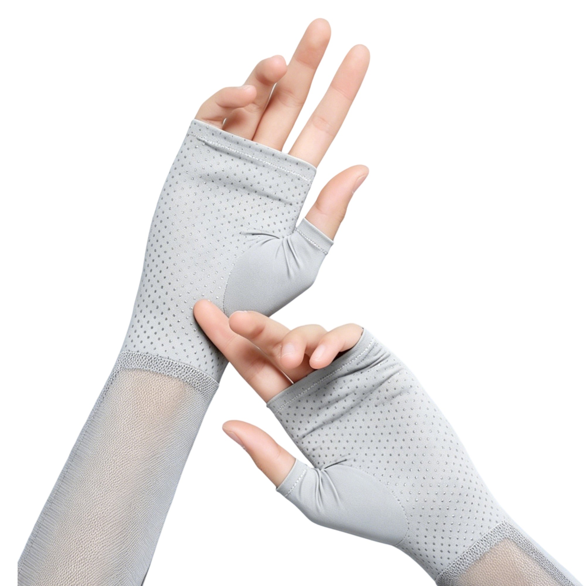 Anna-Kaci Womens Arm Sleeves Mesh Breathable Lightweight Cooling Sun Sleeves for Driving Running Cycling
