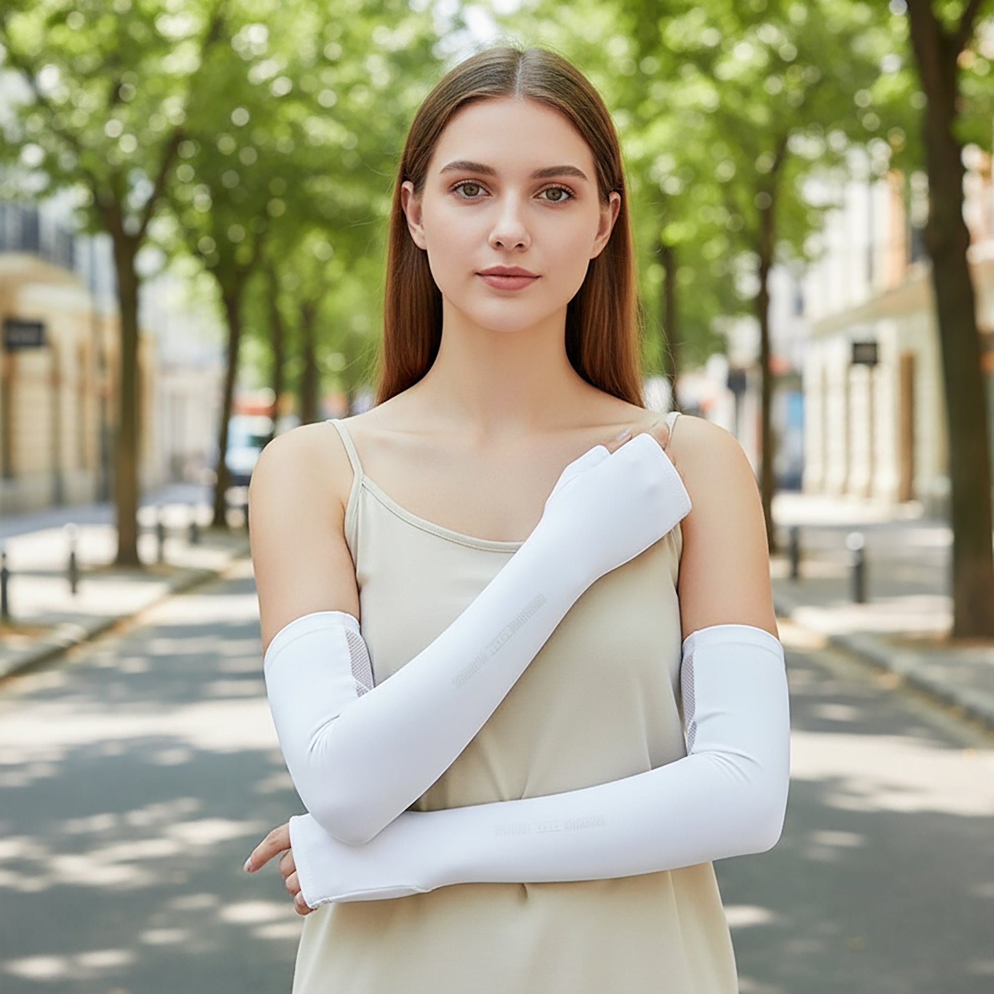 Anna-Kaci Womens Arm Sleeves Mesh Breathable Lightweight Cooling Sun Sleeves for Driving Running Cycling