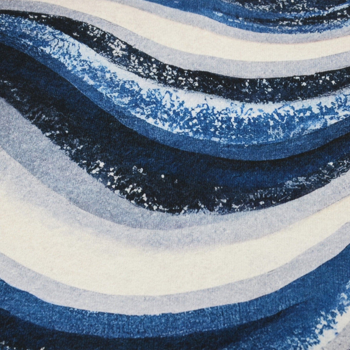 Alfombra de baño de felpa con diseño de ondas en azul marino abstracto y líneas arremolinadas