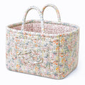 Quilted Floral Storage Caddy with Handles for Dorm Bathroom Vanity and Laundry Room